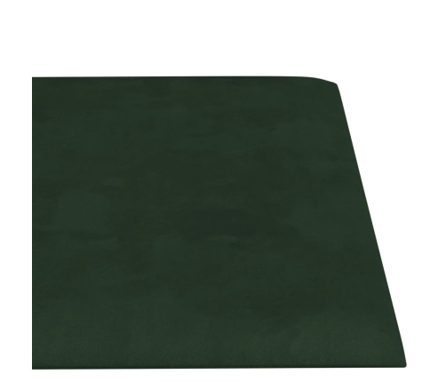 vidaXL Paneles de pared 12 uds terciopelo verde oscuro 60x15 cm 1,08m²