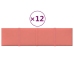 Paneles de pared 12 uds terciopelo rosa 60x15 cm 1,08 m²