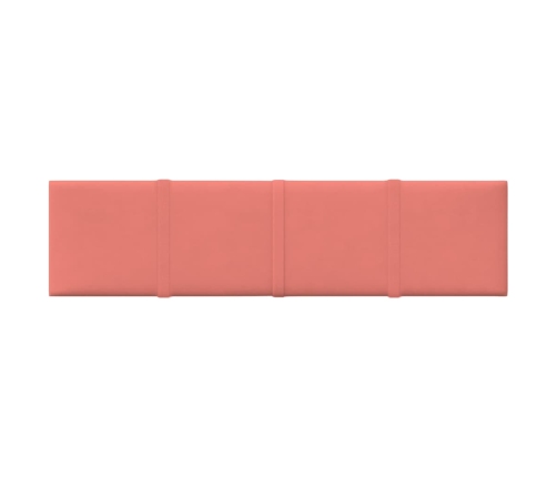 Paneles de pared 12 uds terciopelo rosa 60x15 cm 1,08 m²