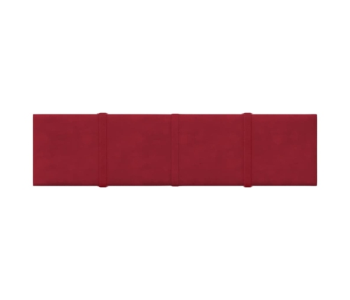 Paneles de pared 12 uds terciopelo rojo tinto 60x15 cm 1,08 m²