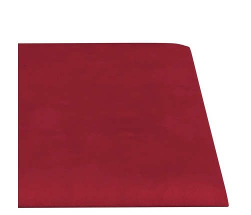 Paneles de pared 12 uds terciopelo rojo tinto 60x15 cm 1,08 m²