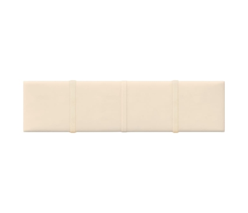 Paneles de pared 12 uds terciopelo color crema 60x15 cm 1,08 m²