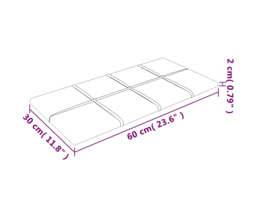 vidaXL Paneles de pared 12 uds tela marrón 60x30 cm 2,16 m²