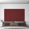 Paneles de pared 12 uds tela rojo tinto 60x30 cm 2,16 m²