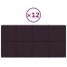 vidaXL Paneles de pared 12 uds tela morado 60x30 cm 2,16 m²