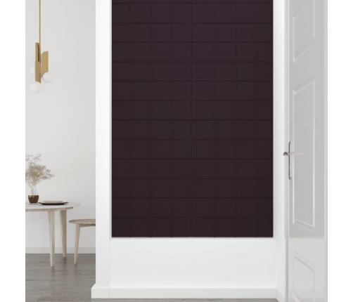 Paneles de pared 12 uds tela morado 60x30 cm 2,16 m²