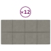 vidaXL Paneles de pared 12 uds terciopelo gris claro 60x30 cm 2,16 m²