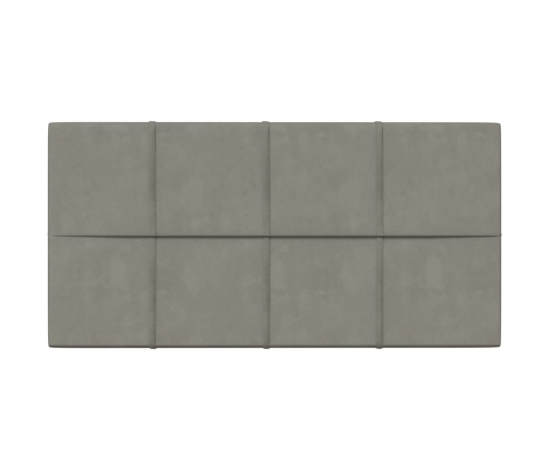 vidaXL Paneles de pared 12 uds terciopelo gris claro 60x30 cm 2,16 m²