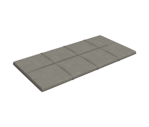 vidaXL Paneles de pared 12 uds terciopelo gris claro 60x30 cm 2,16 m²