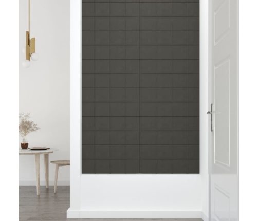 Paneles de pared 12 uds terciopelo gris oscuro 60x30 cm 2,16 m²