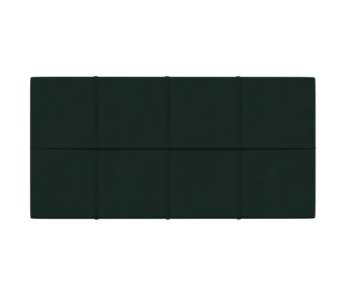 Paneles de pared 12 uds terciopelo verde oscuro 60x30 cm 2,16m²