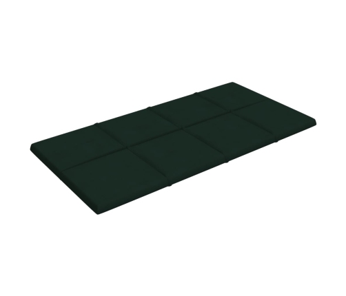 Paneles de pared 12 uds terciopelo verde oscuro 60x30 cm 2,16m²