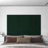 vidaXL Paneles de pared 12 uds terciopelo verde oscuro 60x30 cm 2,16m²