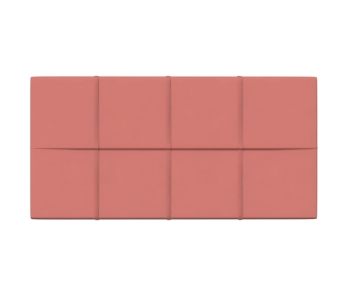 Paneles de pared 12 uds terciopelo rosa 60x30 cm 2,16 m²