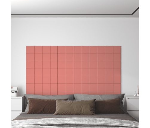 Paneles de pared 12 uds terciopelo rosa 60x30 cm 2,16 m²