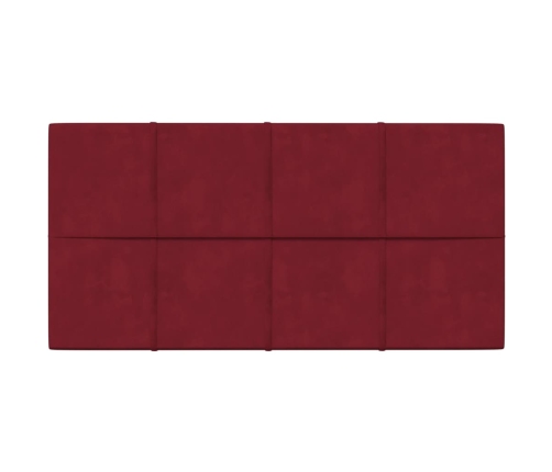 Paneles de pared 12 uds terciopelo rojo tinto 60x30 cm 2,16 m²