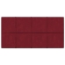 Paneles de pared 12 uds terciopelo rojo tinto 60x30 cm 2,16 m²