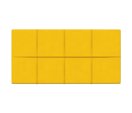 Paneles de pared 12 uds terciopelo amarillo 60x30 cm 2,16 m²