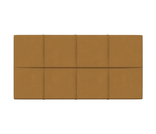 Paneles de pared 12 uds terciopelo marrón 60x30 cm 2,16 m²