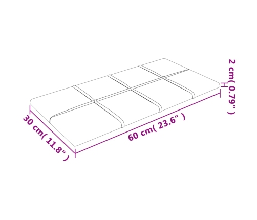 vidaXL Paneles de pared 12 uds terciopelo crema 60x30 cm 2,16 m²