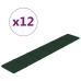 vidaXL Paneles de pared 12 uds tela verde oscuro 90x15 cm 1,62 m²