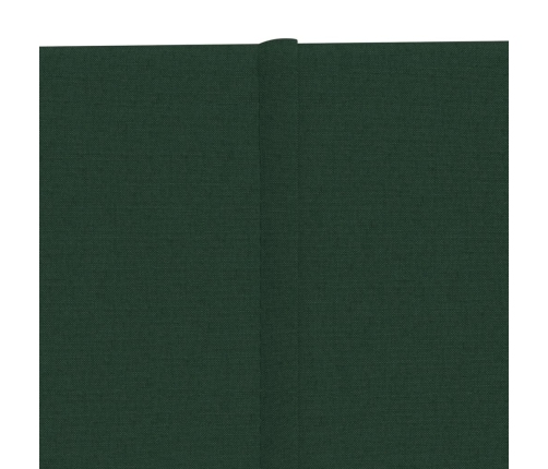 vidaXL Paneles de pared 12 uds tela verde oscuro 90x15 cm 1,62 m²