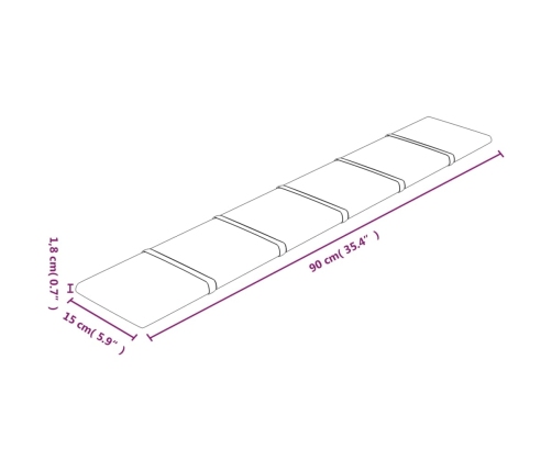 vidaXL Paneles de pared 12 uds tela verde oscuro 90x15 cm 1,62 m²