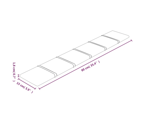 vidaXL Paneles de pared 12 uds tela morado 90x15 cm 1,62 m²