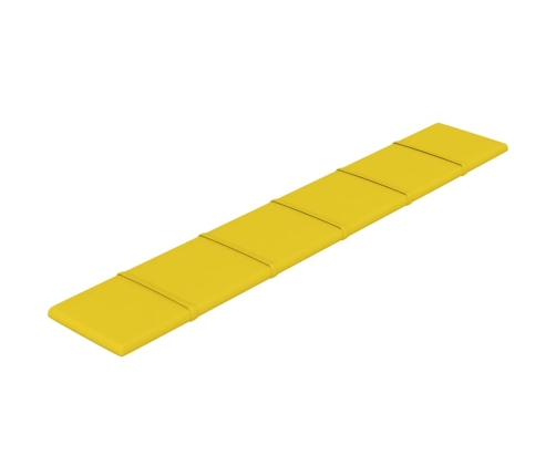 vidaXL Paneles de pared 12 uds tela amarillo claro 90x15 cm 1,62 m²