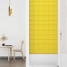 vidaXL Paneles de pared 12 uds tela amarillo claro 90x15 cm 1,62 m²