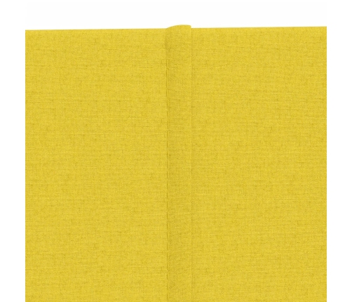 vidaXL Paneles de pared 12 uds tela amarillo claro 90x15 cm 1,62 m²