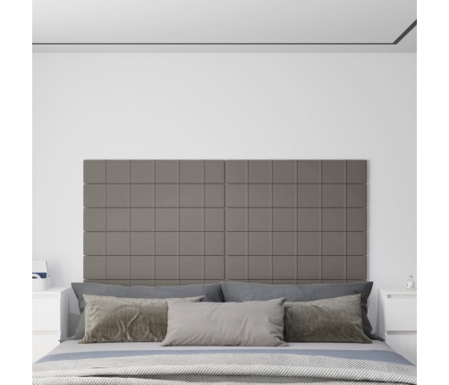 Paneles de pared 12 uds terciopelo gris claro 90x15 cm 1,62 m²