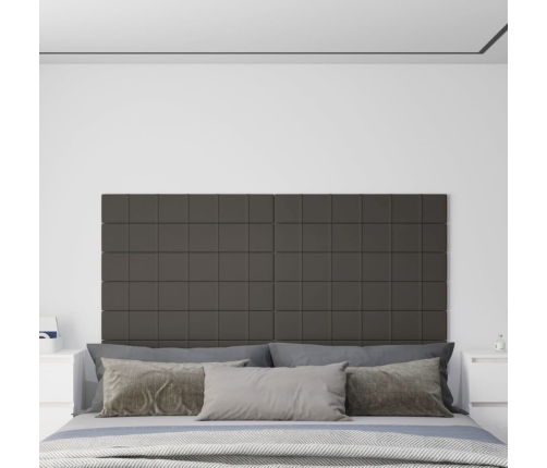 Paneles de pared 12 uds terciopelo gris oscuro 90x15 cm 1,62 m²