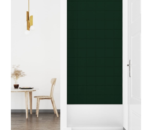 Paneles de pared 12 uds terciopelo verde oscuro 90x15 cm 1,62m²