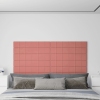 Paneles de pared 12 uds terciopelo rosa 90x15 cm 1,62 m²