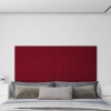 vidaXL Paneles de pared 12 uds terciopelo rojo tinto 90x15 cm 1,62 m²