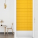 Paneles de pared 12 uds terciopelo amarillo 90x15 cm 1,62 m²