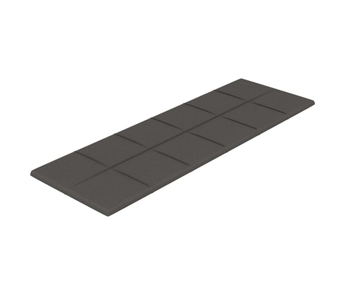 Paneles de pared 12 uds tela gris oscuro 90x30 cm 3,24 m²