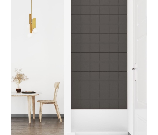 Paneles de pared 12 uds tela gris oscuro 90x30 cm 3,24 m²