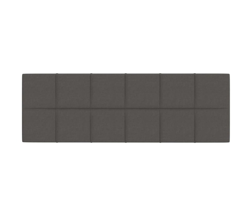 Paneles de pared 12 uds tela gris oscuro 90x30 cm 3,24 m²