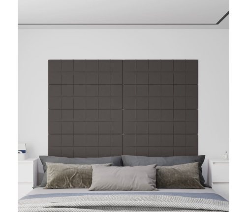 Paneles de pared 12 uds tela gris oscuro 90x30 cm 3,24 m²