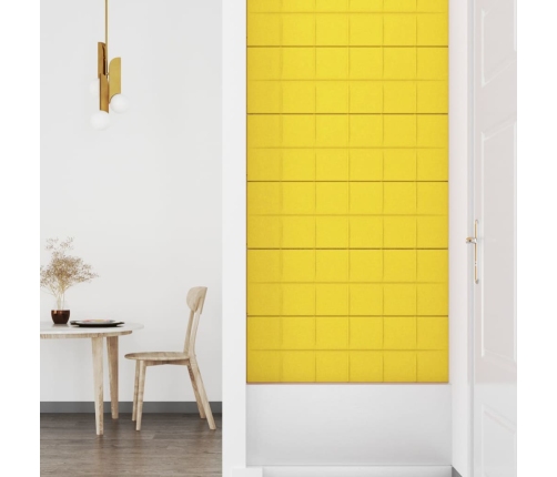 vidaXL Paneles de pared 12 uds tela amarillo claro 90x30 cm 3,24 m²