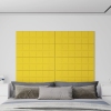 vidaXL Paneles de pared 12 uds tela amarillo claro 90x30 cm 3,24 m²