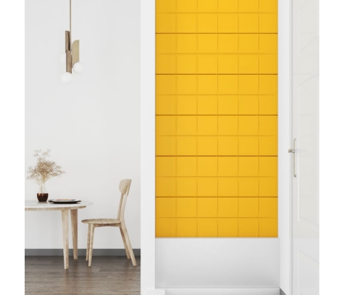 Paneles de pared 12 uds terciopelo amarillo 90x30 cm 3,24 m²