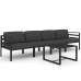 Set muebles de jardín 5 pzas y cojines aluminio gris antracita