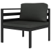 Set muebles de jardín 5 pzas y cojines aluminio gris antracita