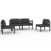 Set muebles de jardín 4 pzas y cojines aluminio gris antracita