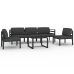 Set muebles de jardín 6 pzas y cojines aluminio gris antracita