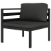 Set muebles de jardín 6 pzas y cojines aluminio gris antracita