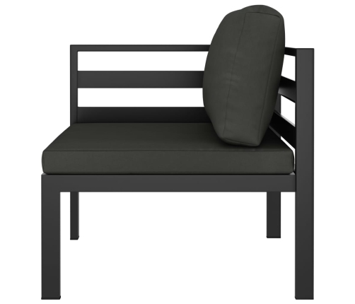 Set muebles de jardín 6 pzas y cojines aluminio gris antracita
